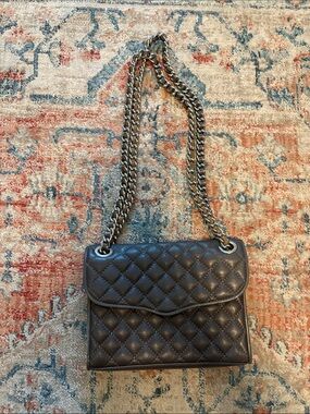 Rebecca Minkoff Quilted Chain-Handle Shoulder Bag in gray